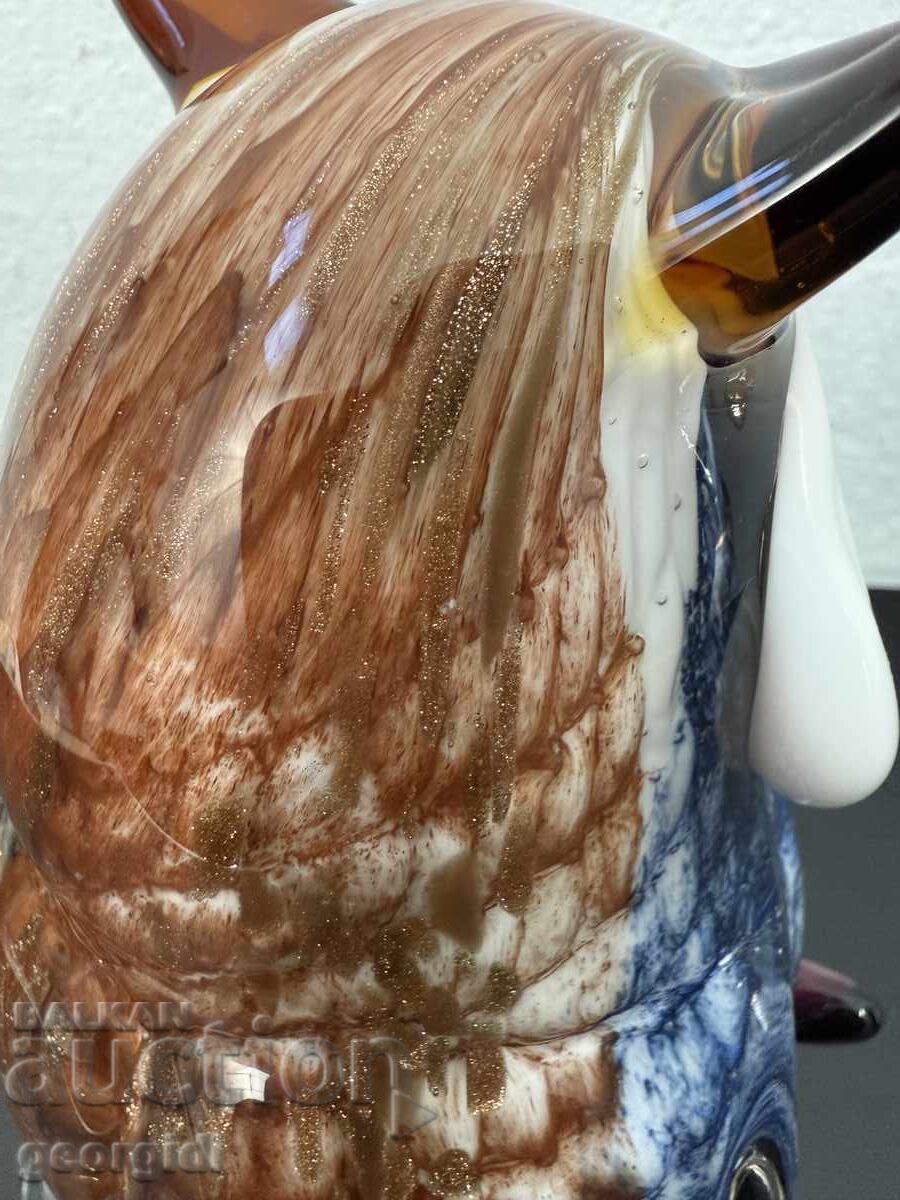 Стъклена фигурка на бухал в стил Мурано. №7645 - 7 Стъклена фигурка на бухал в стил Мурано. №7645 - 7