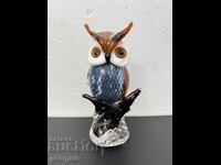 Figurină de sticlă bufniță stil Murano. Nr. 7645