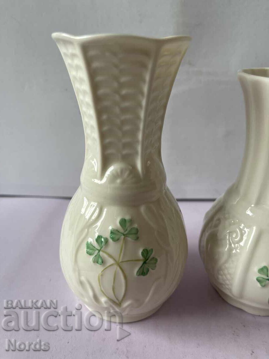 Аукцион Belleek Винтидж ирландски вази Аукцион Belleek Винтидж ирландски вази