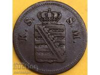 2 Pfennig 1859 Σαξονία Γερμανία Δρέσδη Johann