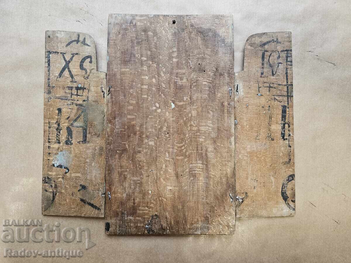 Delivery of Old Bulgarian Revival Icon Triptych Virgin Mary