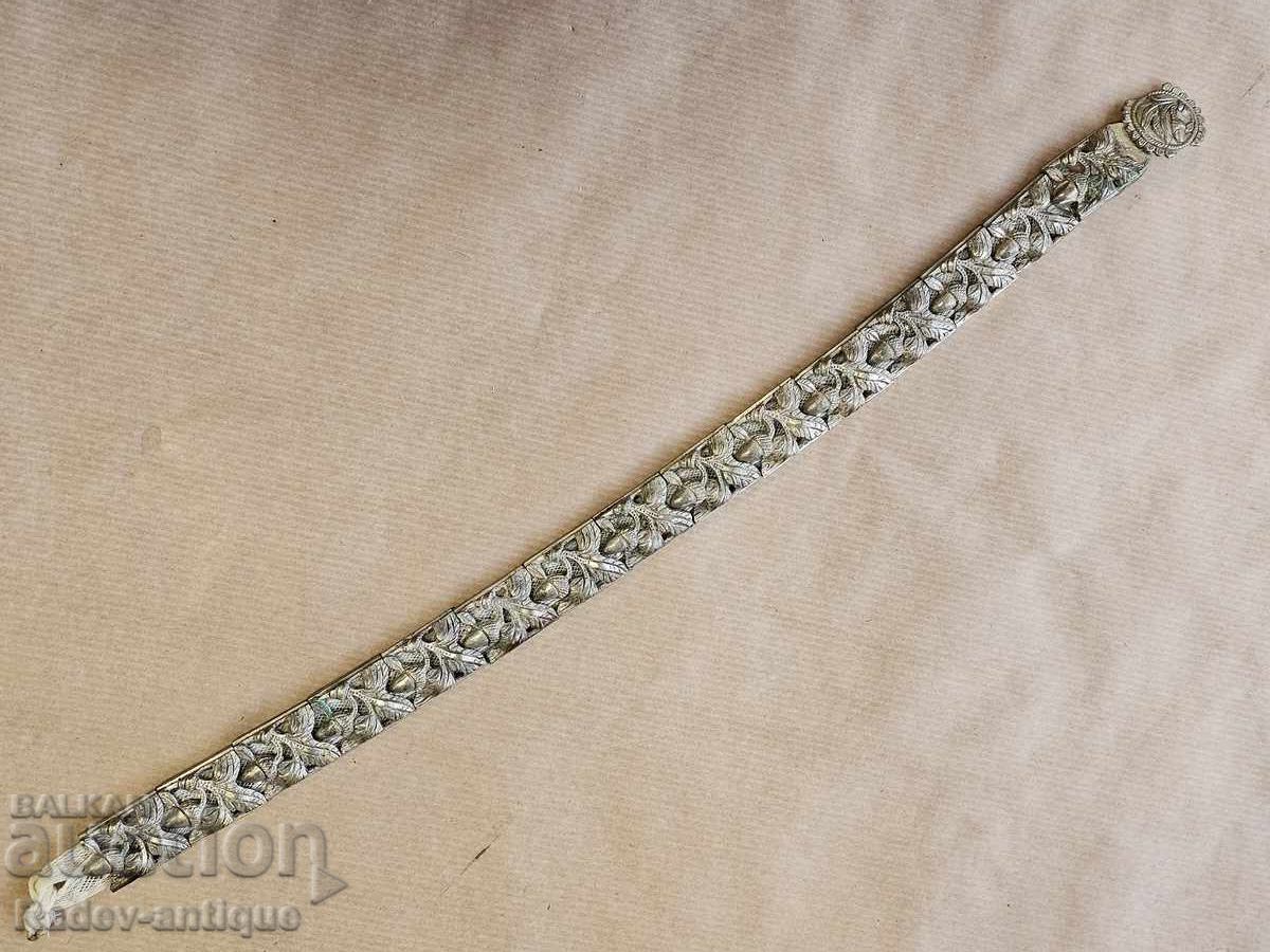 Auction  Revival Bulgarian Openwork Silver Belt Ethnography