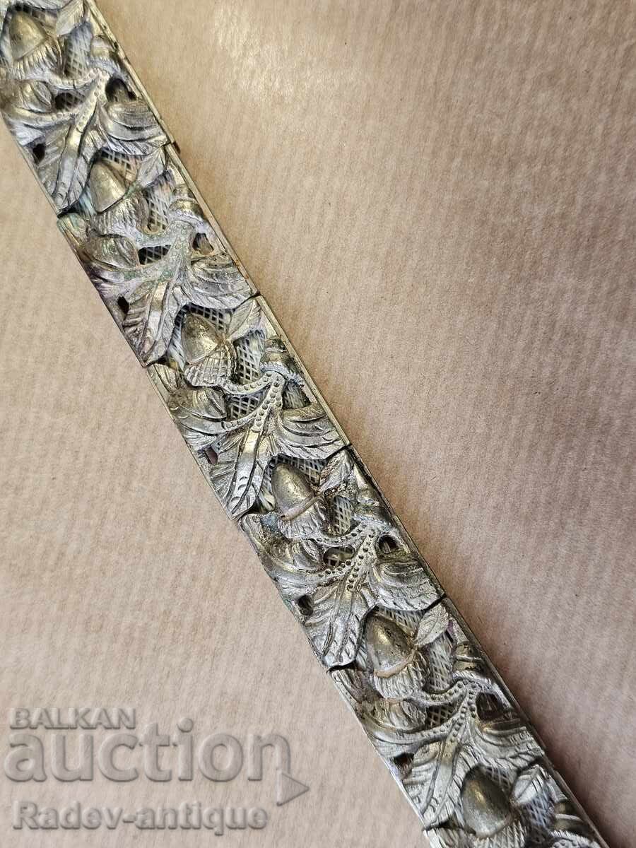Delivery of Revival Bulgarian Openwork Silver Belt Ethnography