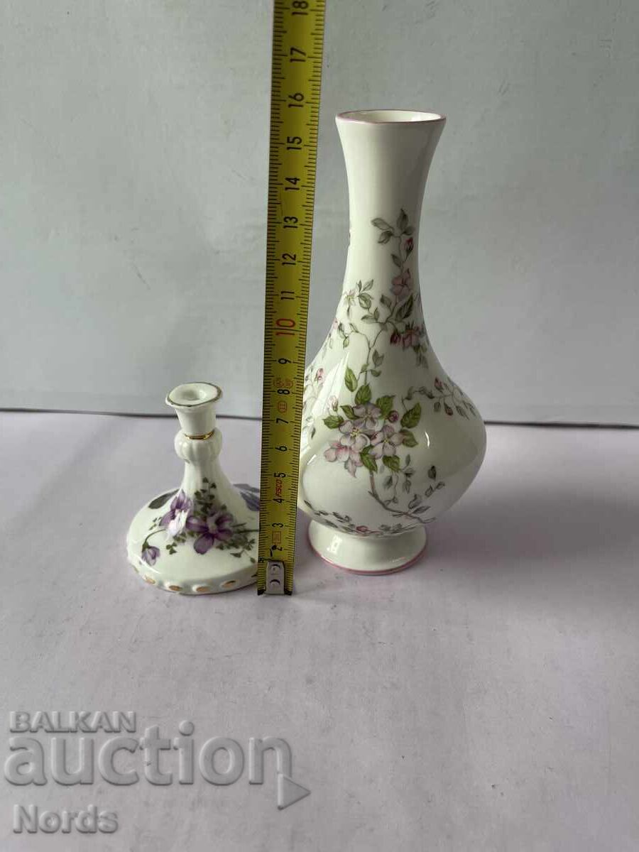 Красива английска ваза и свещник - 6