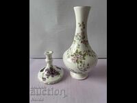 Красива английска ваза и свещник