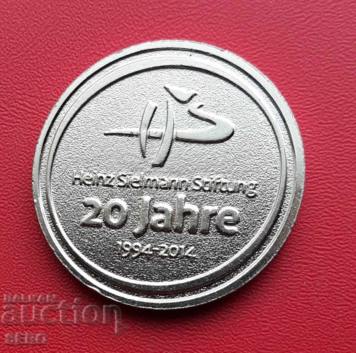 Medalie-Germania-20 ani. organizație de caritate H. Zilmann cu preț 0.80 BGN | € 0.41 Medalie-Germania-20 ani. organizație de caritate H. Zilmann cu preț 0.80 BGN | € 0.41