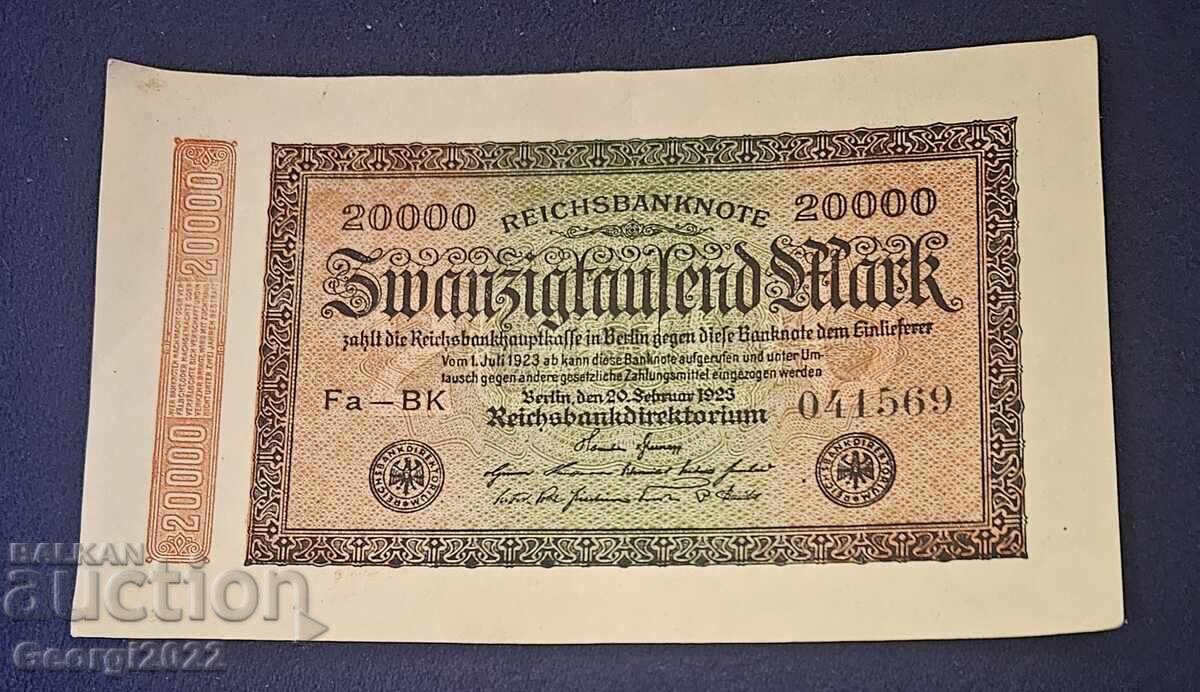 Банкнота 20 хиляди марки 1923 година Банкнота 20 хиляди марки 1923 година