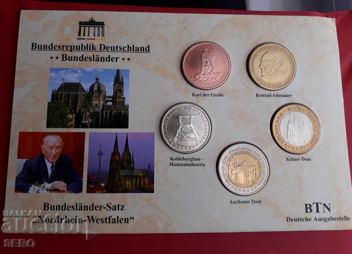 Germania-Renania de Nord-Westfalia-SET de 5 medalii frumoase
