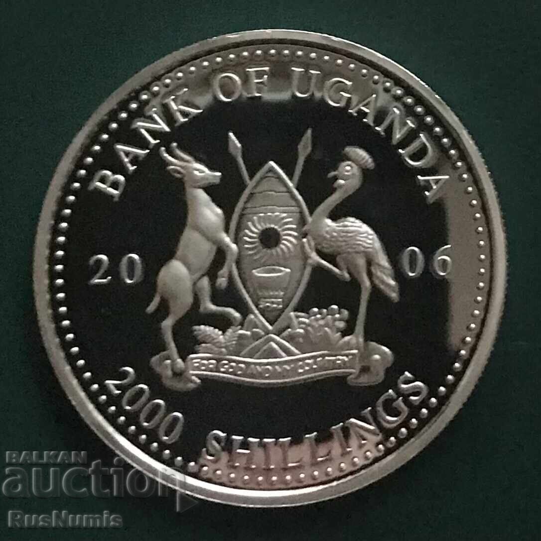 Ουγκάντα. 2000 σελίνια 2006. Θρυλικοί ποδοσφαιριστές με τιμή 85.00 BGN | € 43.46 Ουγκάντα. 2000 σελίνια 2006. Θρυλικοί ποδοσφαιριστές με τιμή 85.00 BGN | € 43.46