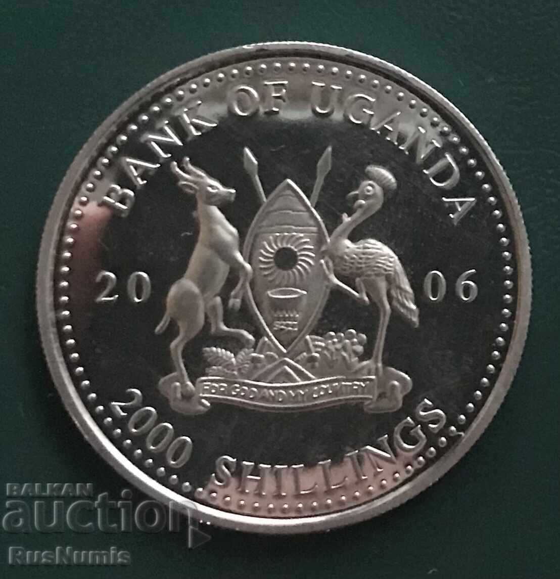 Ουγκάντα. 2000 σελίνια 2006. Θρυλικοί ποδοσφαιριστές με τιμή 85.00 BGN | € 43.46 Ουγκάντα. 2000 σελίνια 2006. Θρυλικοί ποδοσφαιριστές με τιμή 85.00 BGN | € 43.46