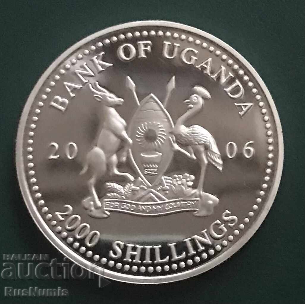 Ουγκάντα. 2000 σελίνια 2006. Θρυλικοί ποδοσφαιριστές με τιμή 85.00 BGN | € 43.46 Ουγκάντα. 2000 σελίνια 2006. Θρυλικοί ποδοσφαιριστές με τιμή 85.00 BGN | € 43.46