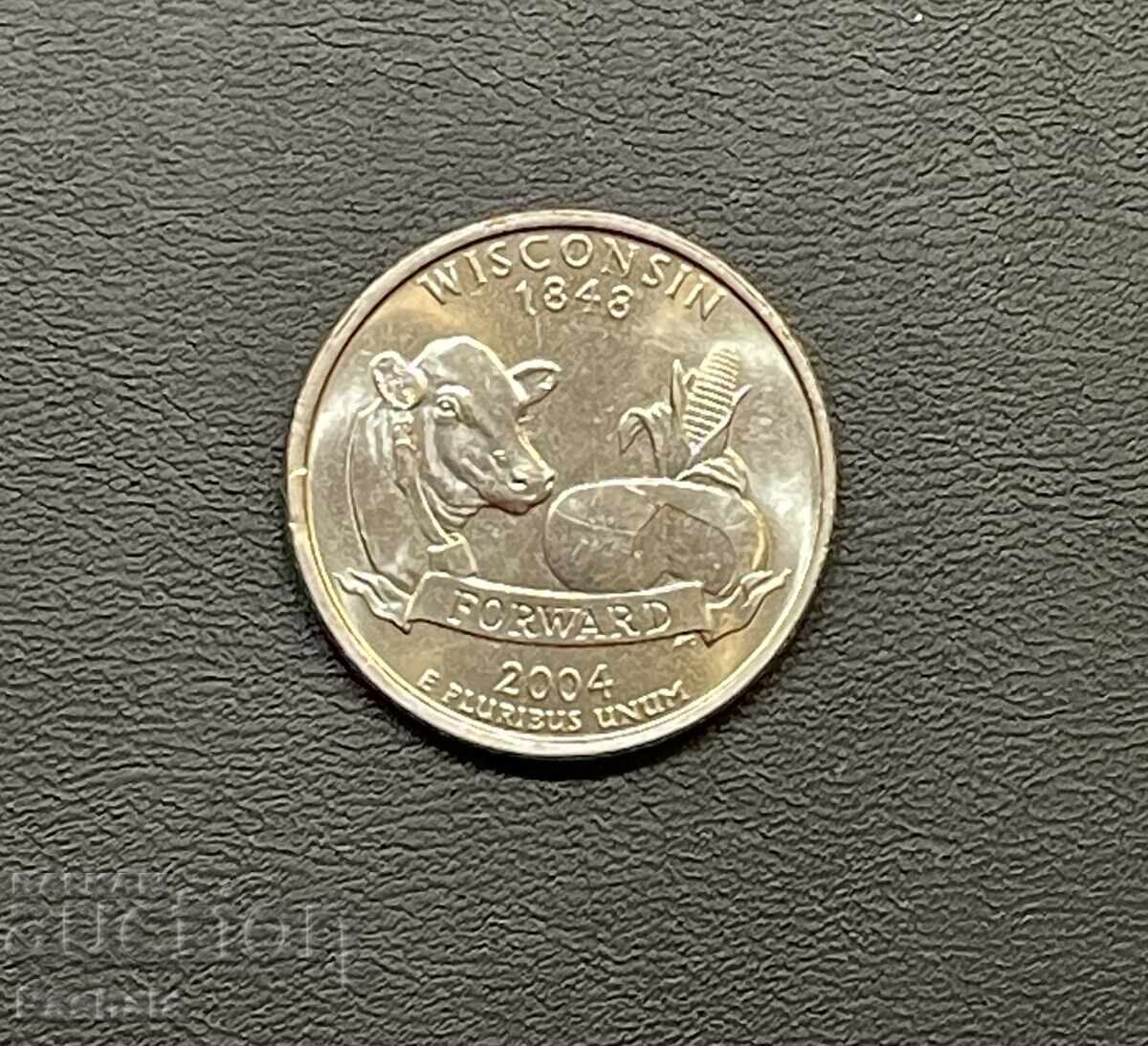 САЩ 25 цент 2004 г. WISCONSIN САЩ 25 цент 2004 г. WISCONSIN