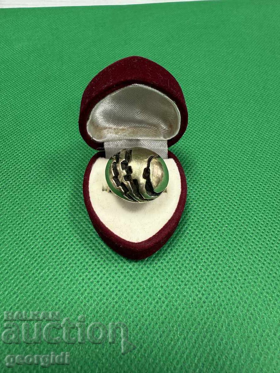 Handmade silver ring with gold plating - 835. No. 7649 - 5