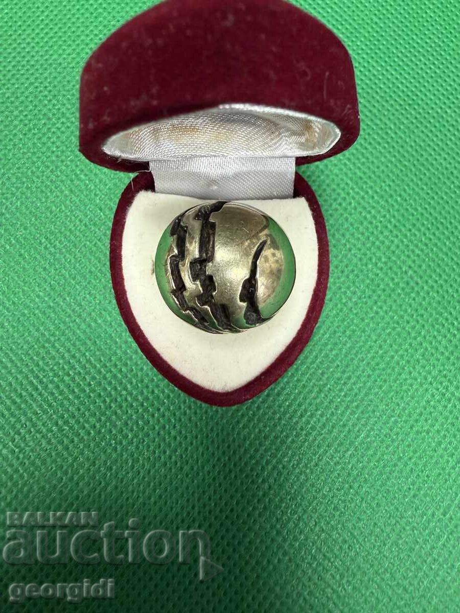 Handmade silver ring with gold plating - 835. No. 7649 - 6