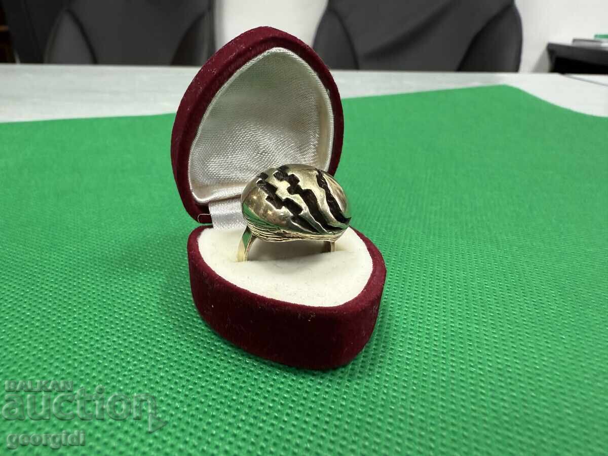 Handmade silver ring with gold plating - 835. No. 7649 - 7