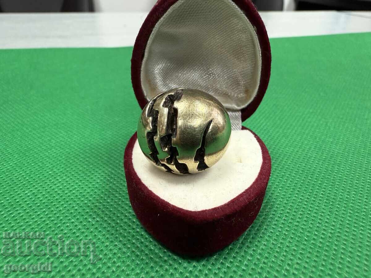 Handmade silver ring with gold plating - 835. No. 7649