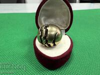 Handmade silver ring with gold plating - 835. No. 7649