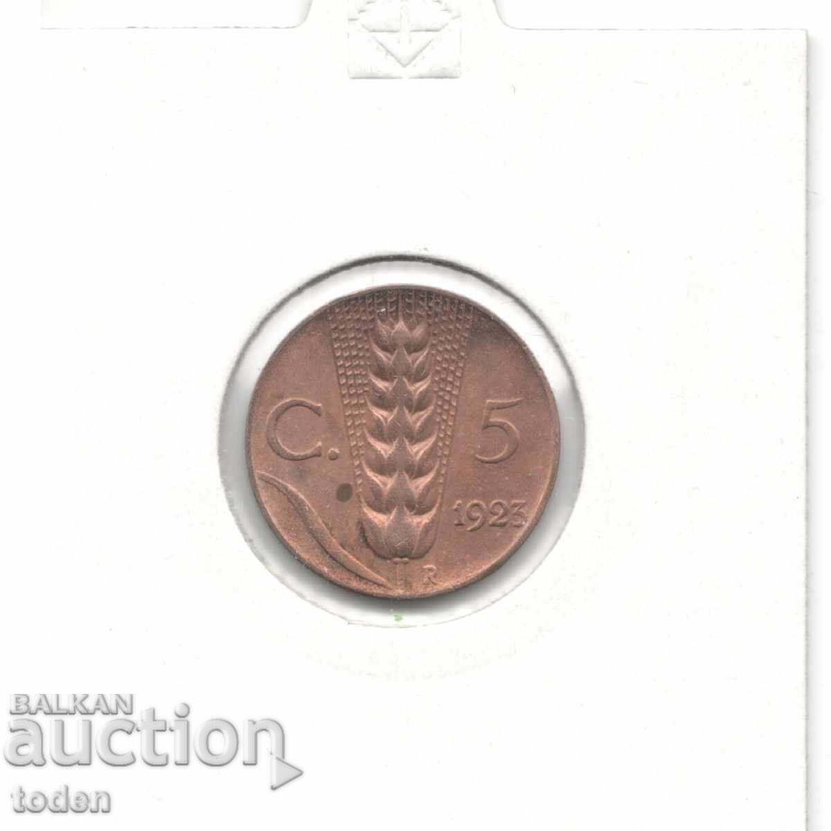 Licitație Italia - 5 Centesimi - 1923 R - KM# 59 - Victor Emanuel al III-lea