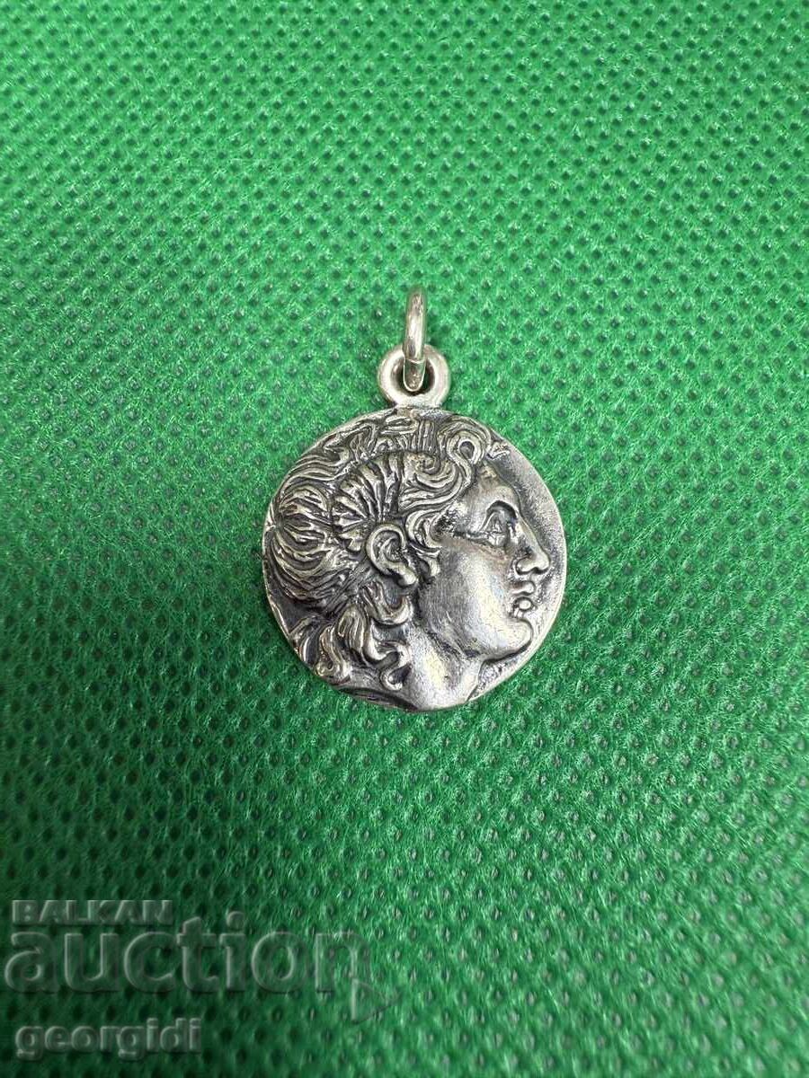 Pendant - Coin - Lysimachus Tetradrachm. No. 7653 Pendant - Coin - Lysimachus Tetradrachm. No. 7653