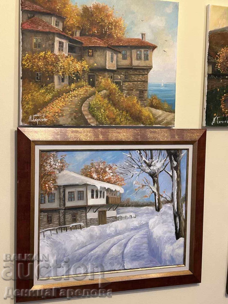 Denitsa Garelova Oil Painting, Framed 50/40 "White Winter" with price 170.00 BGN | € 86.92