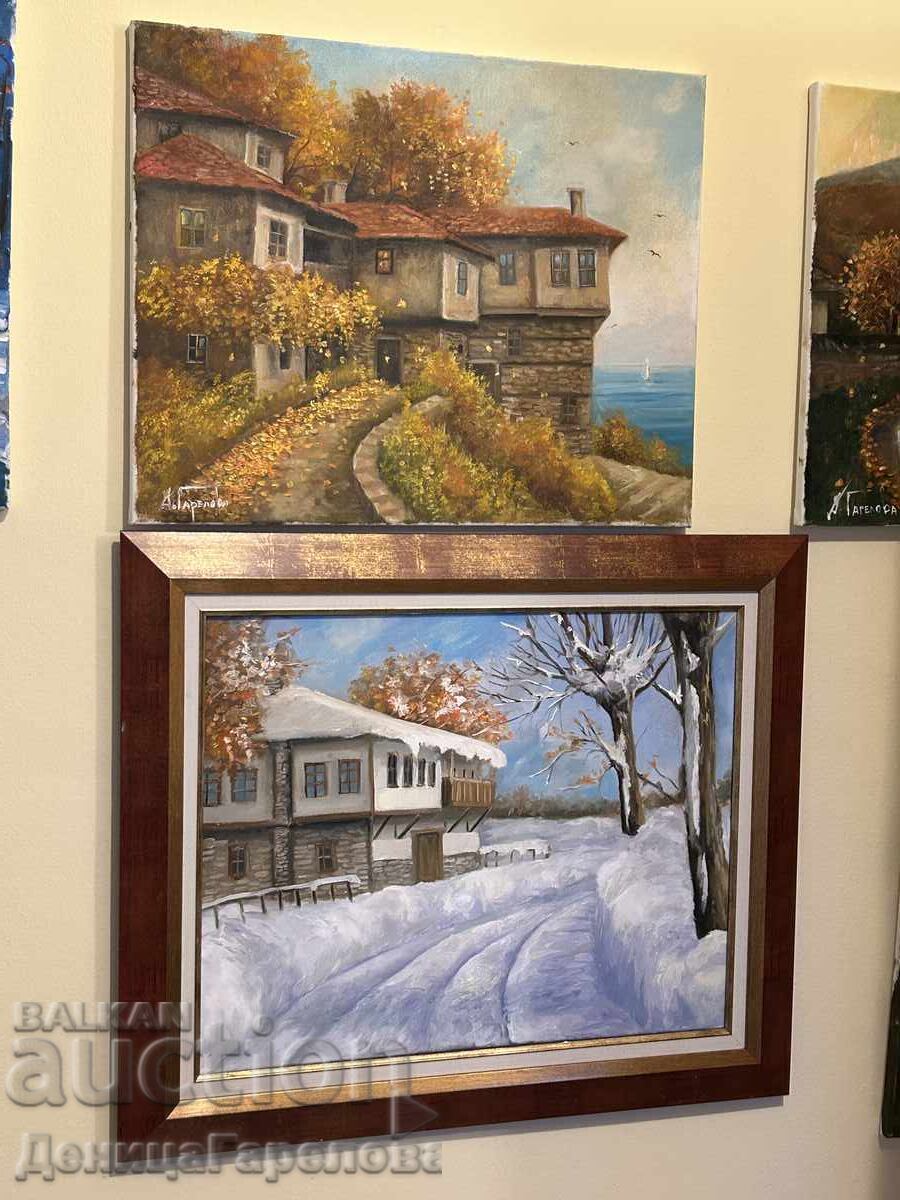 Denitsa Garelova Oil Painting, Framed 50/40 "White Winter" - 5