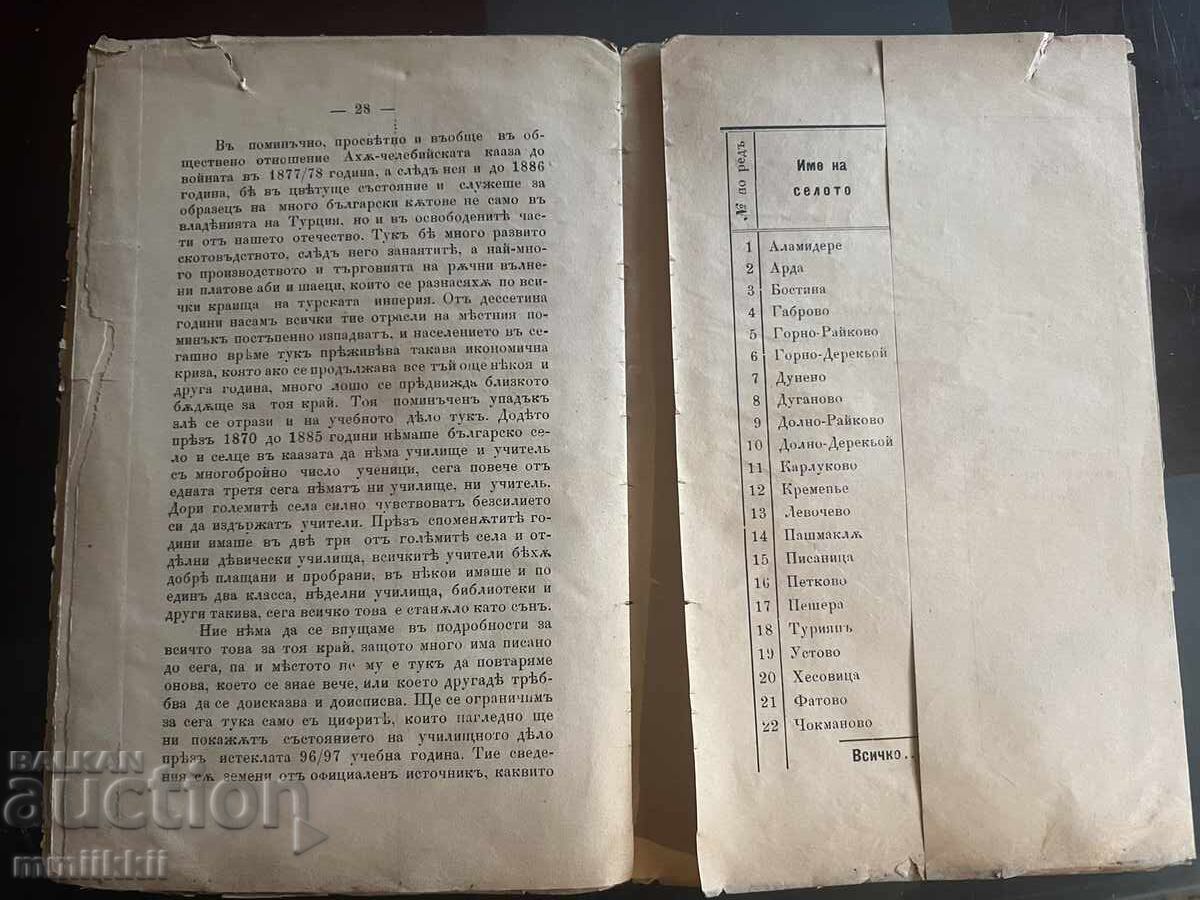 Auction Report on the State of Education in the Village of Chepelare, 1897 Auction Report on the State of Education in the Village of Chepelare, 1897