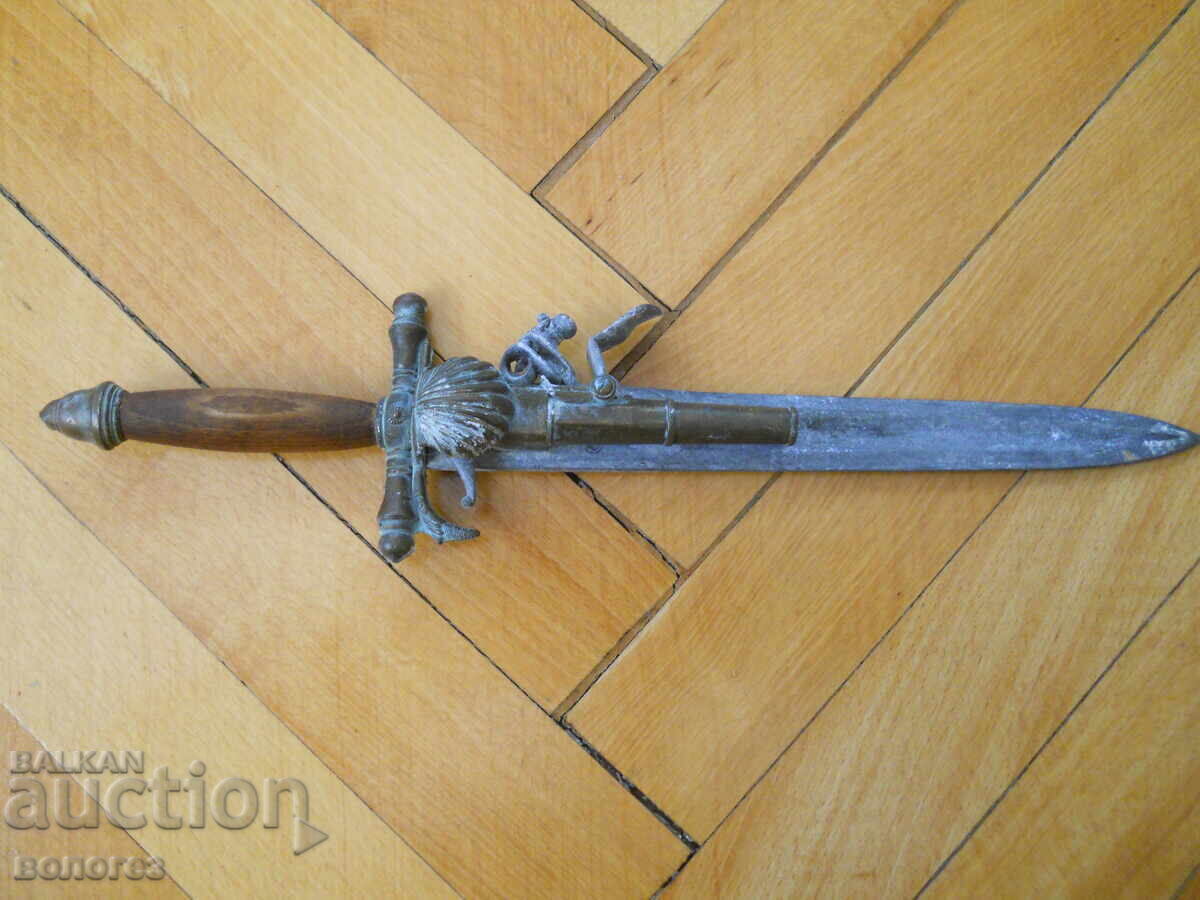 Antique French Flintlock Pistol - Dagger (Replica)