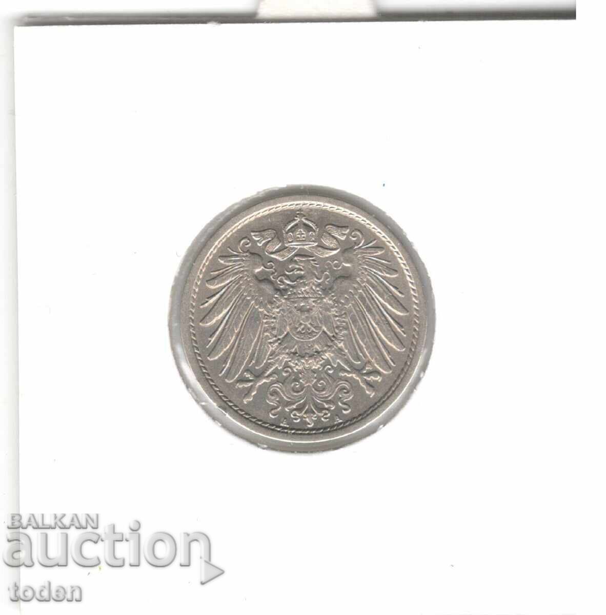 Livrarea Germania-10 Pfennig-1913 A-KM# 12-Wilhelm II-scut mic