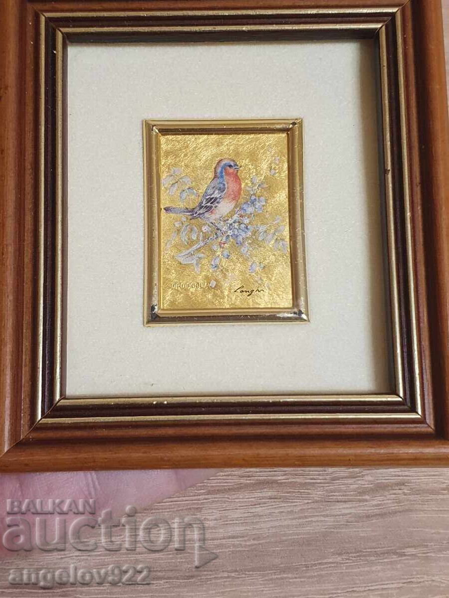 Δημοπρασία Λιθογραφία σε αυθεντικό φύλλο χρυσού 960 % 23 καρατίων!!! Δημοπρασία Λιθογραφία σε αυθεντικό φύλλο χρυσού 960 % 23 καρατίων!!!