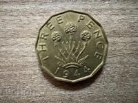 Великобритания - 3 пенса (1944)