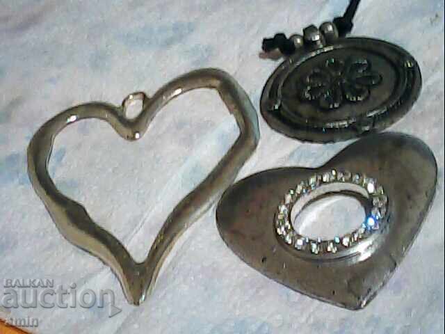 Beaded hearts for a necklace