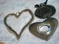 Beaded hearts for a necklace