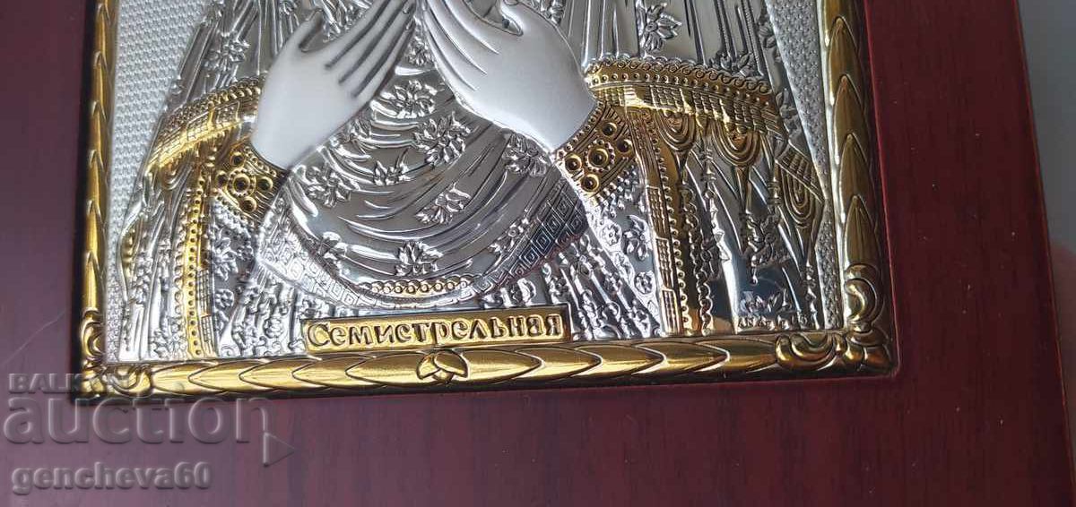 Доставка на Сребърна икона на Св.Богородица Семистрелна/сертификат