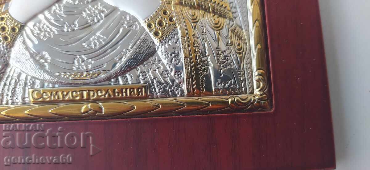 Сребърна икона на Св.Богородица Семистрелна/сертификат - 5