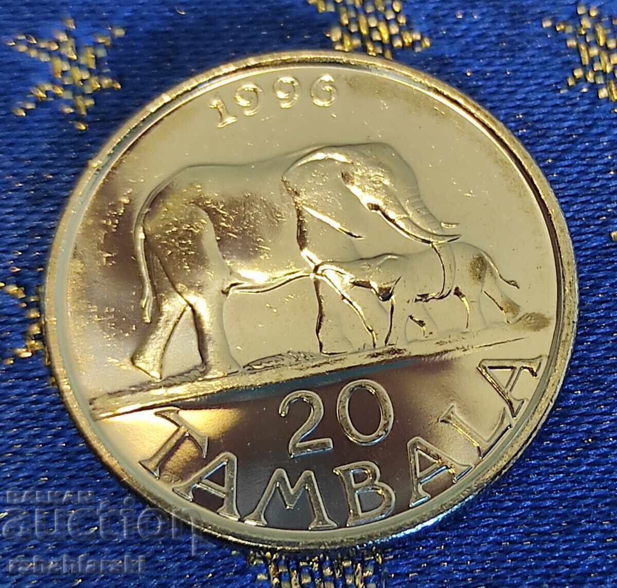 Νόμισμα Μαλάουι 20 τσάμπαλι, 1996