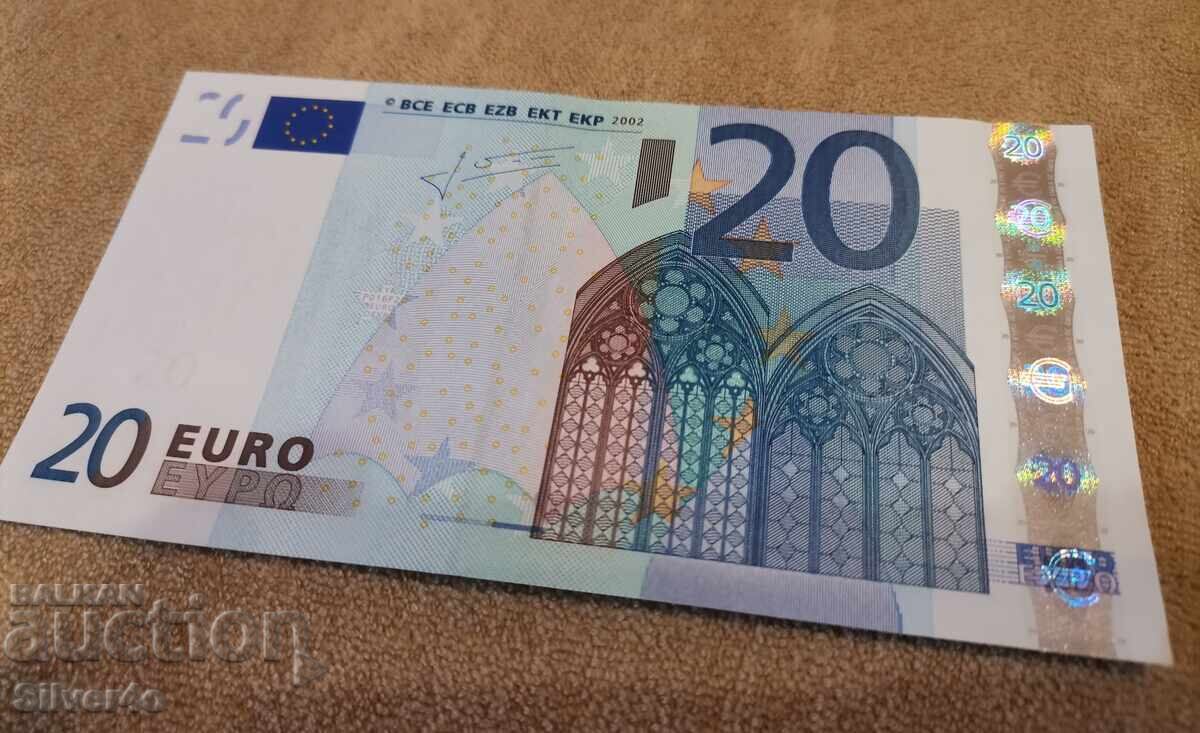 Аукцион ЕВРОПА EUROPA 20 Евро Euro емисия issue 2002  EF