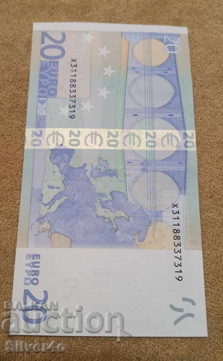 Доставка на ЕВРОПА EUROPA 20 Евро Euro емисия issue 2002  EF