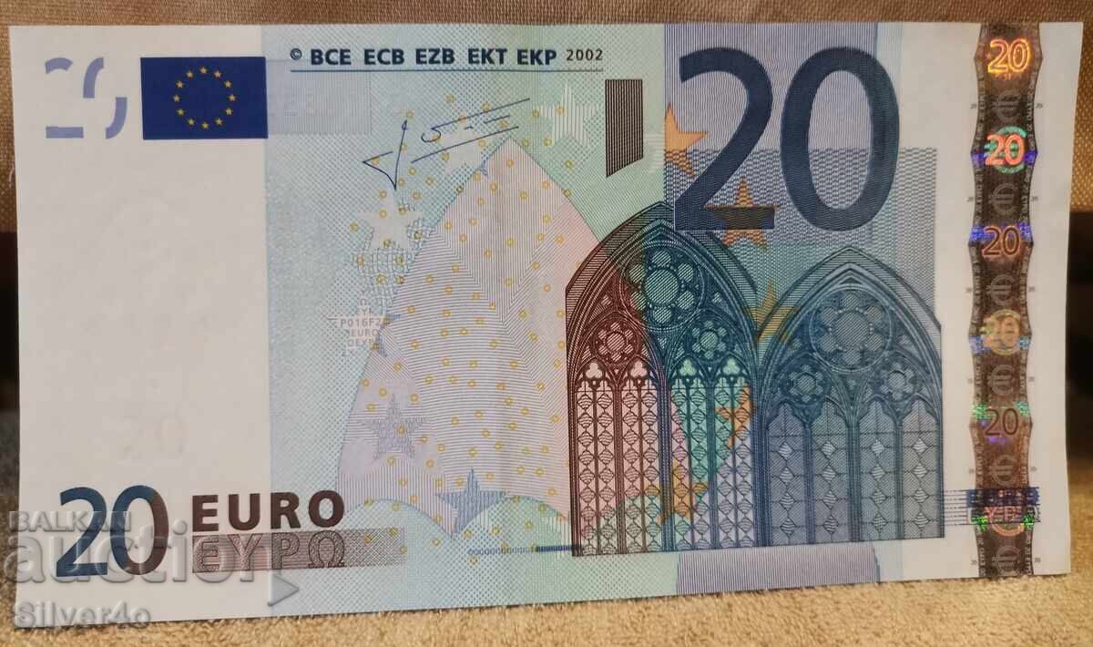 ЕВРОПА EUROPA 20 Евро Euro емисия issue 2002  EF