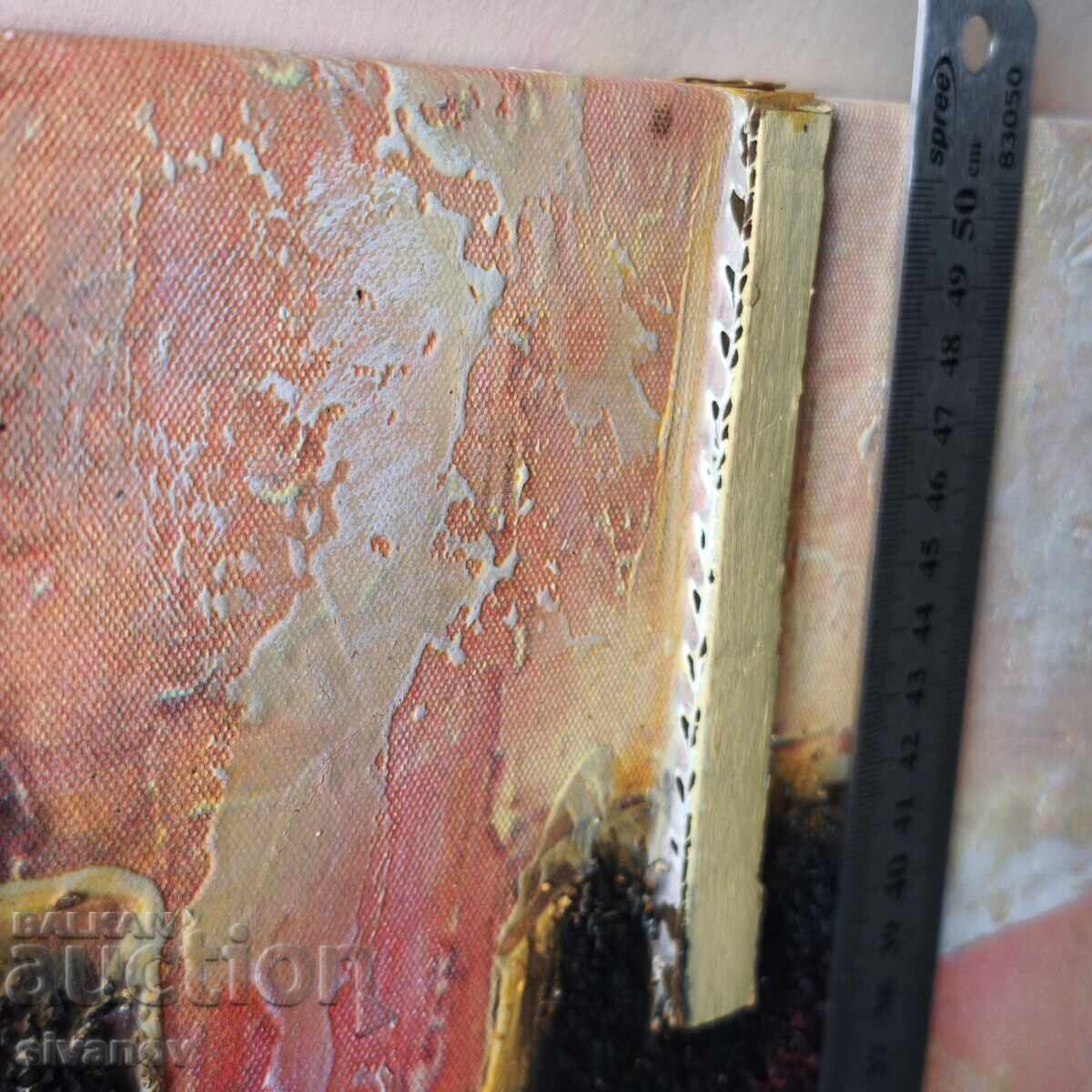 Interesting painting, signed, 50x50cm #6219 - 7 Interesting painting, signed, 50x50cm #6219 - 7