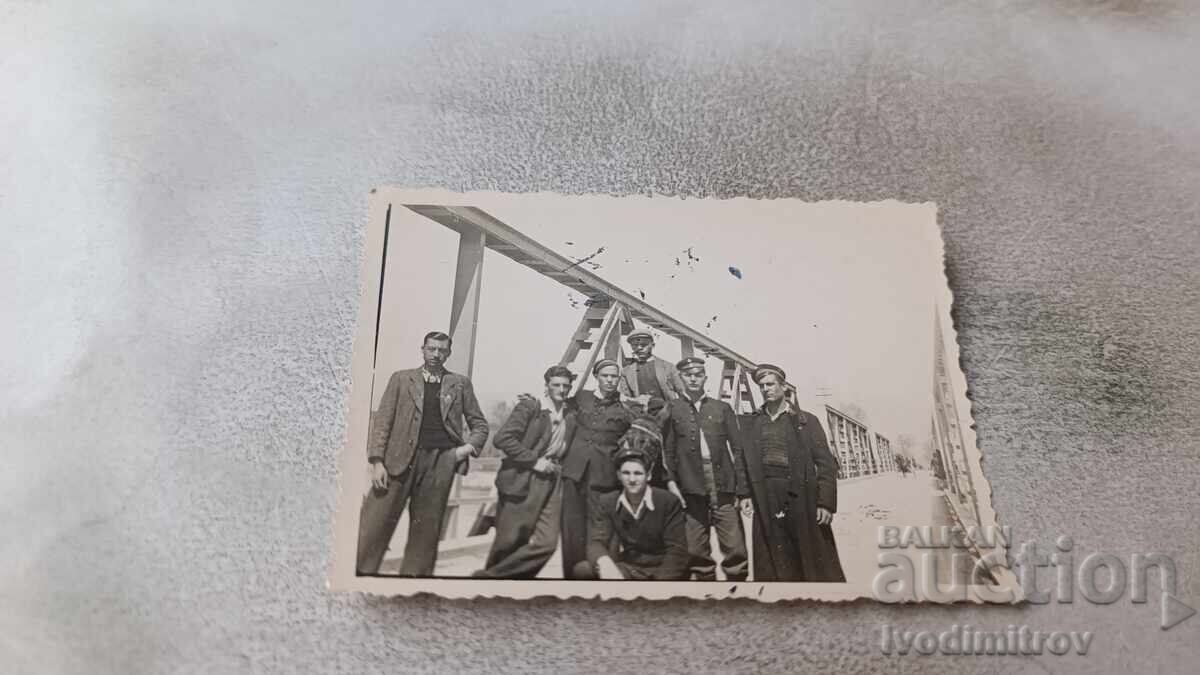 Photograph Nevrokop Youths on a railway bridge 1944