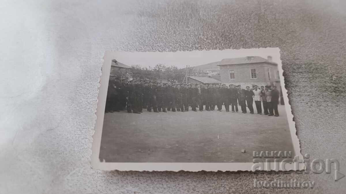 Photograph Nevrokop (Gotse Delchev) Youths on the Square 1945
