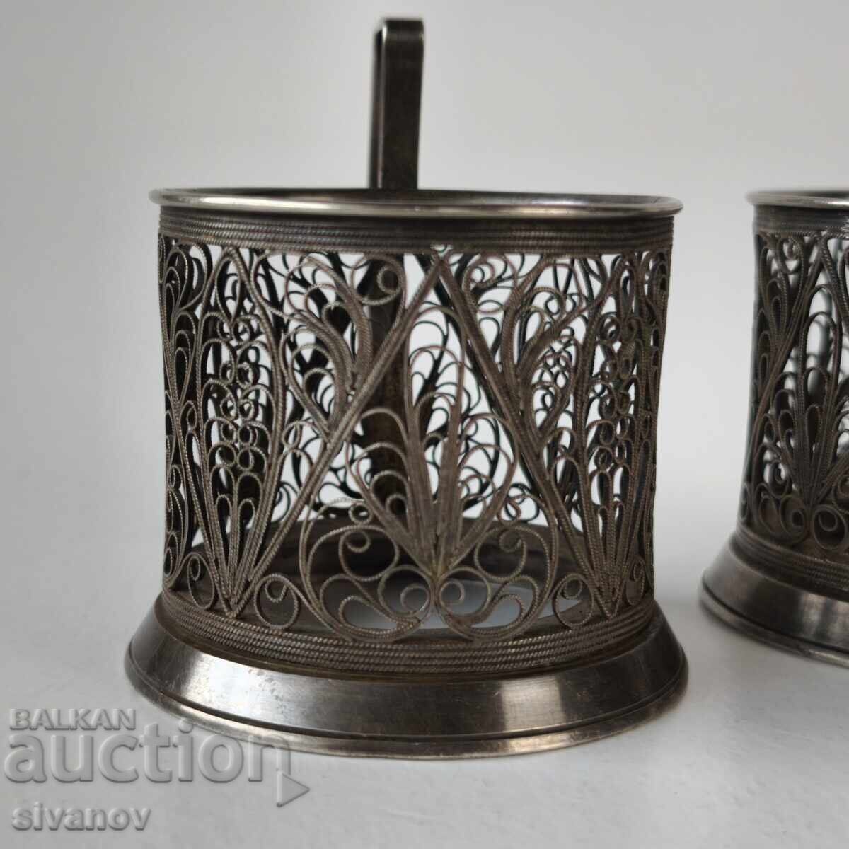 Σετ αντίκες από 2 φλιτζάνια φιλίγκρι Σοβιετικής Ένωσης #6220 με τιμή 39.99 BGN | € 20.45