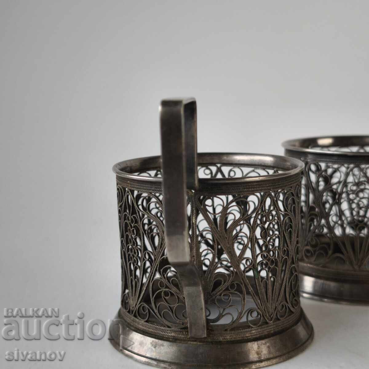 Δημοπρασία Σετ αντίκες από 2 φλιτζάνια φιλίγκρι Σοβιετικής Ένωσης #6220