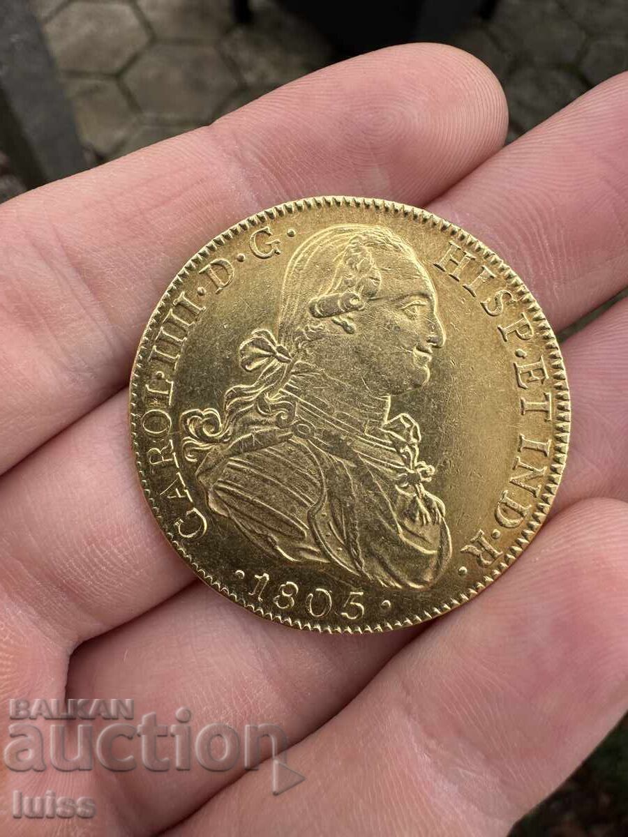 Златна Монета Мексико 8 Ескудо 1805г. Карлос IV с цена € 2945.04 | 5760.00 лв.