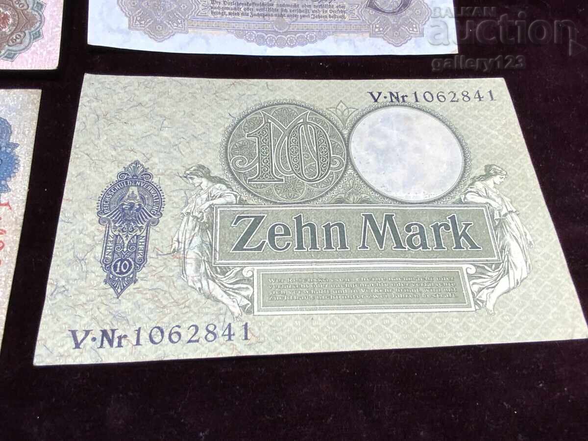 Delivery of Lot of 4 old German banknotes
