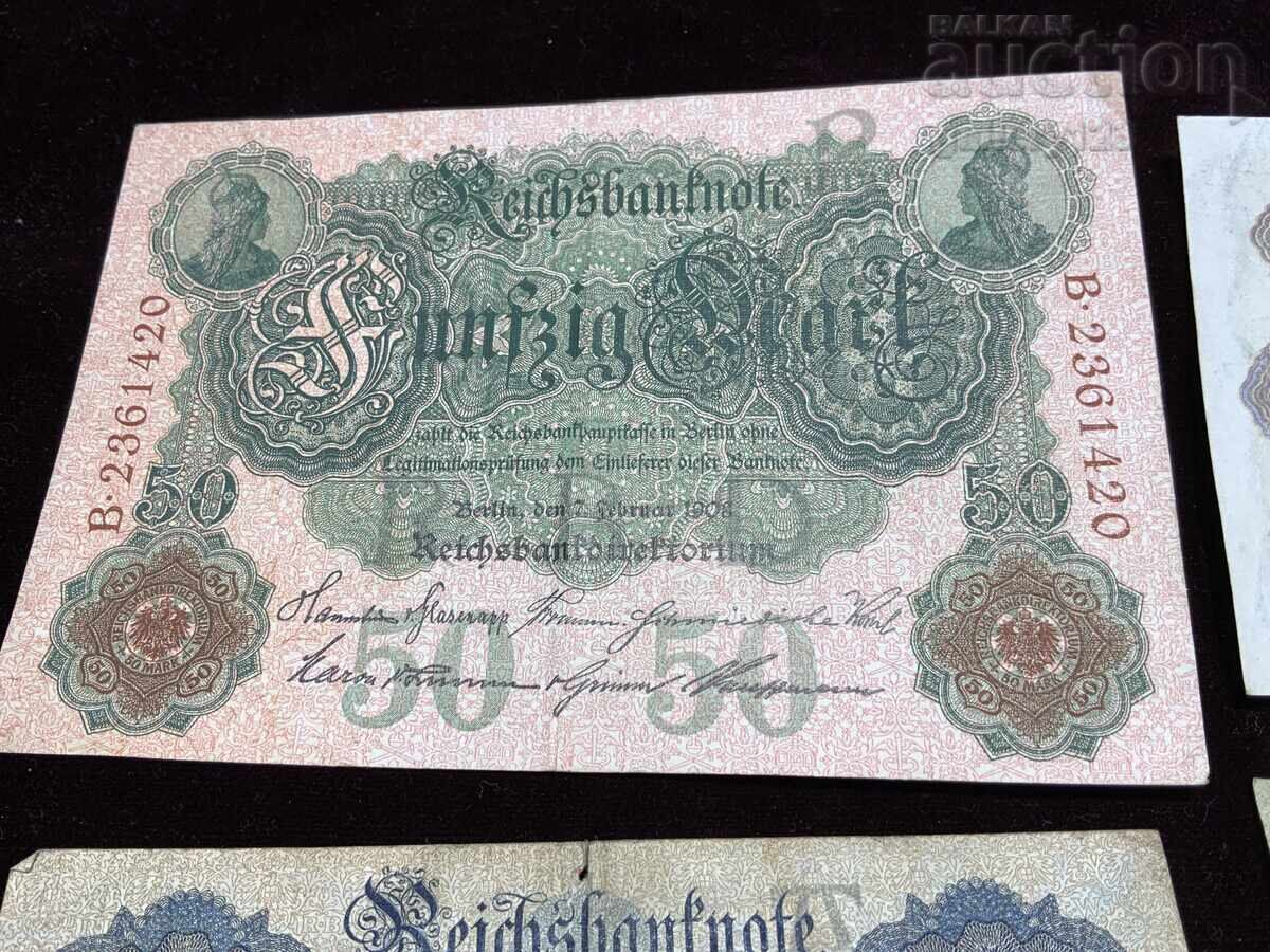 Lot of 4 old German banknotes - 5