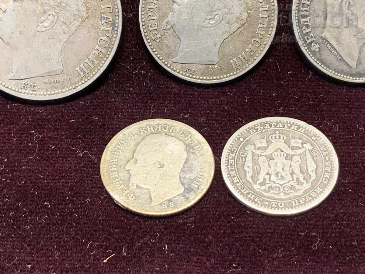 Λοτ ασημένιων νομισμάτων Βασιλείου Βουλγαρίας 1 lv 2 lv 50 stotinki με τιμή 59.00 BGN | € 30.17