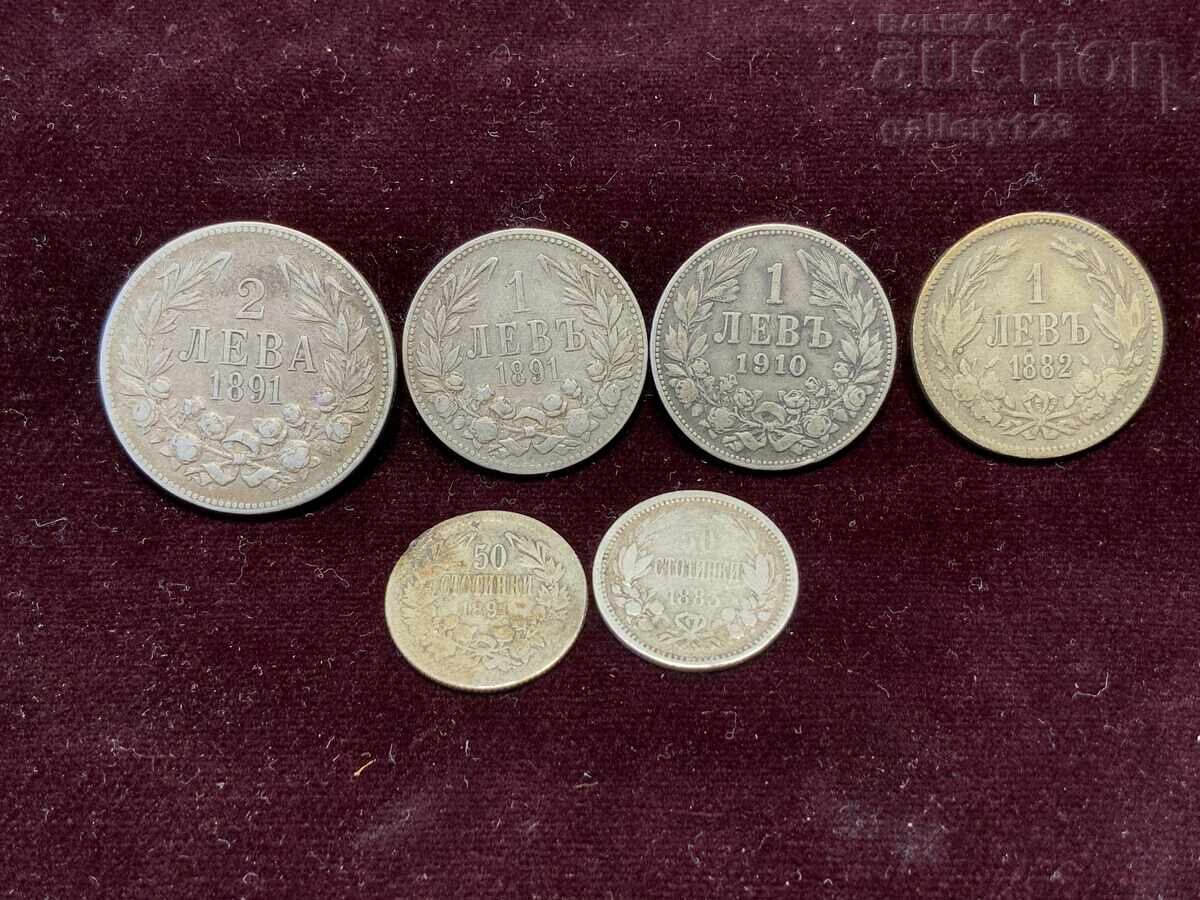 Λοτ ασημένιων νομισμάτων Βασιλείου Βουλγαρίας 1 lv 2 lv 50 stotinki - 6
