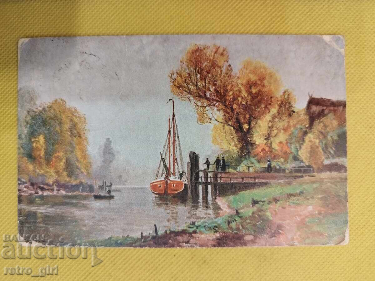 Old, used postcard from the beginning of the 20th century