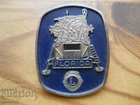 "Lions Club Florida" badge, USA (blue enamel, pin)